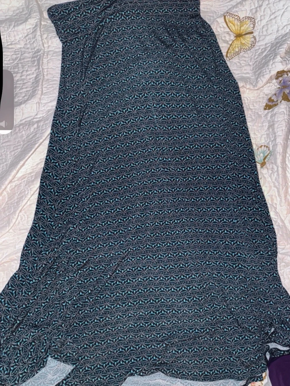 LuLaRoe Navy Blue Geometric Maxi Skirt